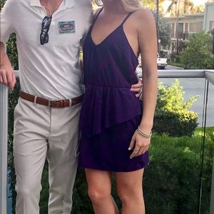 Lulu’s Purple Peplum Criss-Cross Open Back Dress